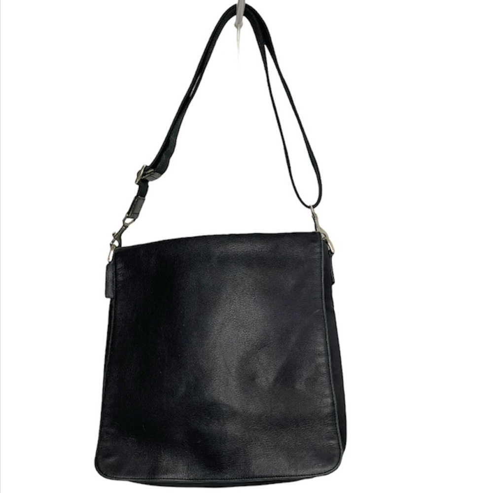 Vintage Coach Black Leather messenger bag